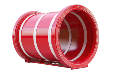 Red Tunnel Amusement Ride Segment on Transparent Background