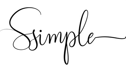 Handwritten word "Simple" in elegant script