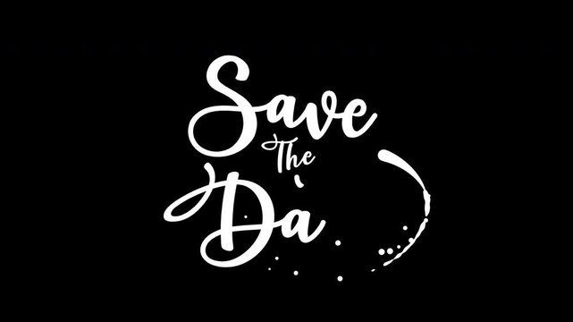 Save the date in elegant calligraphy within a heart shape, ideal for wedding invitations, romantic announcements, and celebratory designs.