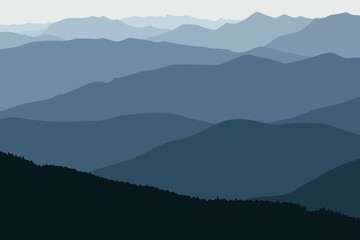 illustration of mountains in a beautiful minimalist style