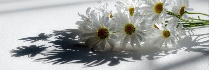 White daisies with dramatic shadows