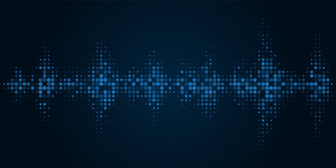 Sound wave equalizer. Abstract technology background. Vector Illustration
