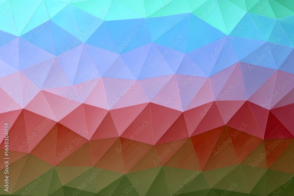 Poster abstract geometric background with triangle pattern in shades of blue red and green