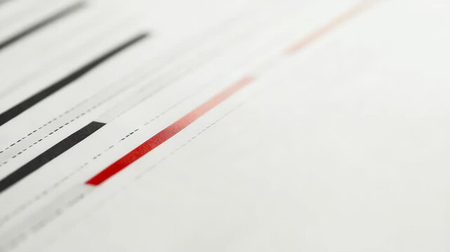 Close-up of barcode with focus on lines, some colored differently