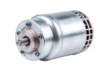 Silver Universal Motor AC DC Product on Transparent Background