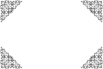 Elegant Black Decorative Vintage Frame with Swirl Ornaments. 897