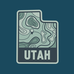 Badge of Utah Topographic Design  