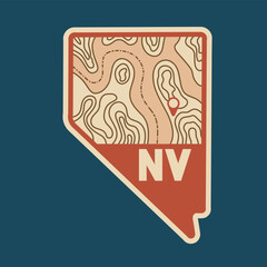 Badge of Nevada Topographic Perfect for Print, etc