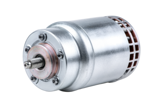 Silver Universal Motor AC DC Product on Transparent Background