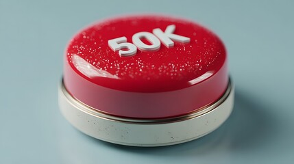 Push the button fifty thousand 50k followers subscribers achievement concept