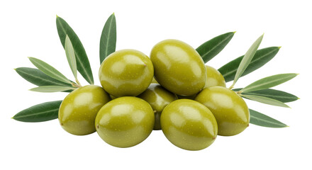 Isolated Pile of Green Olives