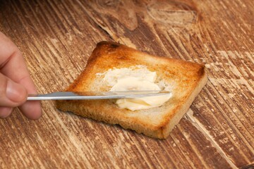 Two slices of fresh hot toasted bread