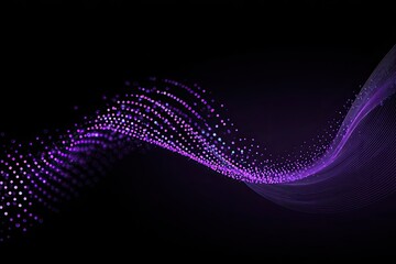 Abstract swirling purple particle design on black background