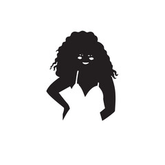 Beautiful Woman Black and White Vector Image Illustration Fashion Girl Portrait Line Art Drawing