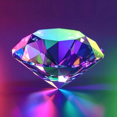 Radiant gem on a vibrant surface