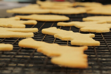 Baked Halloween Cookies Cooling on Wire Rack