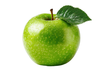 Fresh Green Apple Isolated on Transparent Background