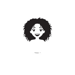 Beautiful Woman Black and White Vector Image Illustration Fashion Girl Portrait Line Art Drawing