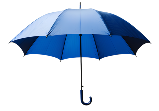 blue umbrella isolated on a transparent background, cutout png file in png format, ultra-realistic photography. 