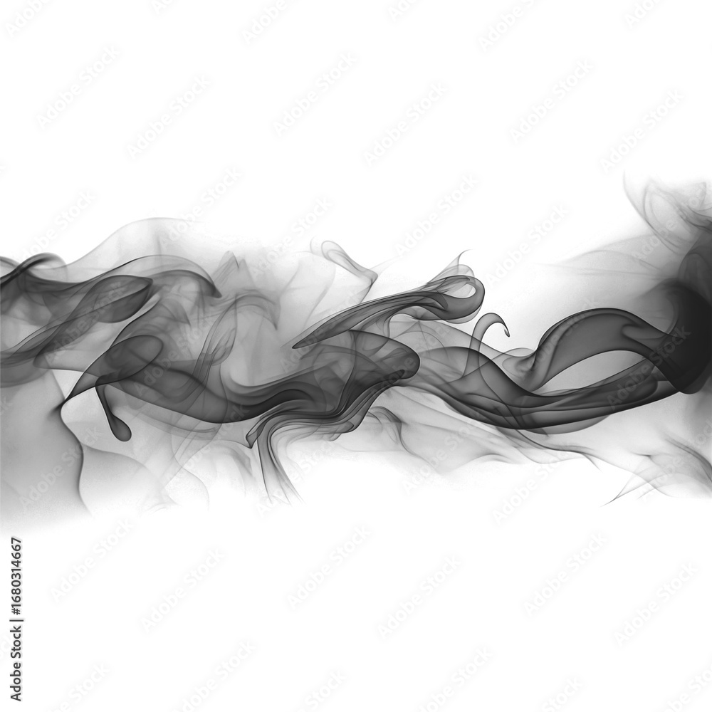 Poster abstract black smoke trail on transparent background a dynamic element for adding movement and depth