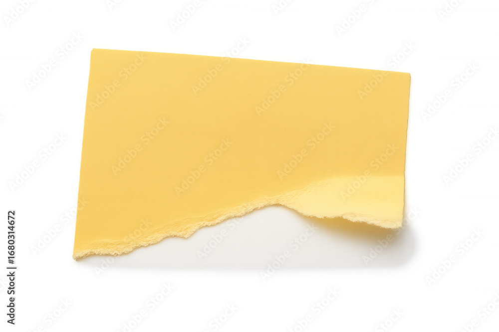 Poster yellow torn piece of paper with transparent background, creating a simple yet versatile design eleme