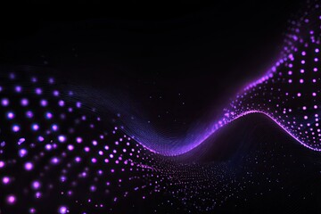 Abstract swirling purple and dark-purple dots on black background