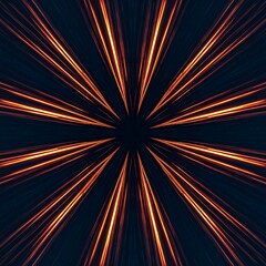 Radiating golden lines on dark background