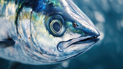 Close-up view of a fish head.