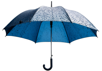  blue umbrella isolated on a transparent background, cutout png file in png format, ultra-realistic photography.