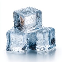 Ice cubes stacked in clear water still life photography indoor studio close-up shots