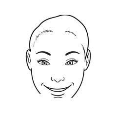 Beautiful Woman Black and White Vector Image Illustration Fashion Girl Portrait Line Art Drawing