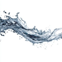 Dynamic water splashing action studio setting high-quality image isolated background