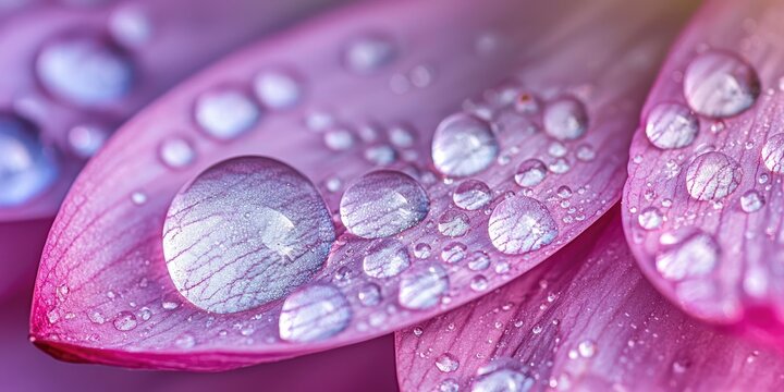 High-resolution macro of lotus petals gently covered in dewdrops Stock photo