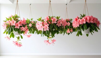 Fototapeta premium シャクナゲの花の飾り、美しいハンギングフラワー