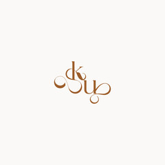 luxury minimalist logo design UK caligraphic style monogram letter wedding initial concept