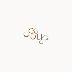 luxury minimalist logo design UX caligraphic style monogram letter wedding initial concept