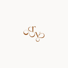 luxury minimalist logo design VR caligraphic style monogram letter wedding initial concept
