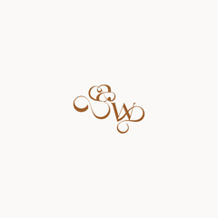 luxury minimalist logo design WA caligraphic style monogram letter wedding initial concept