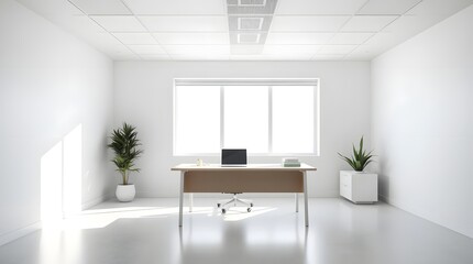 Fototapeta premium Elegant Minimal Office Setup for Productivity and Focus