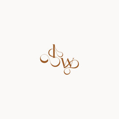 luxury minimalist logo design WL caligraphic style monogram letter wedding initial concept