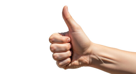 Isolated hand giving thumbs up