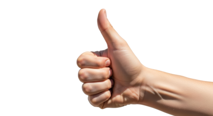 Isolated hand giving thumbs up
