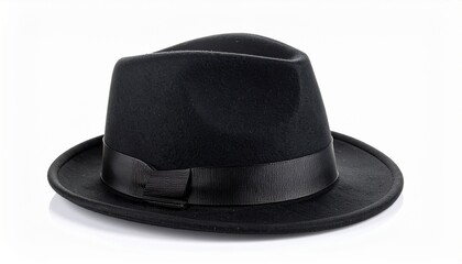 Black Fedora Hat, isolated on ,white background 
