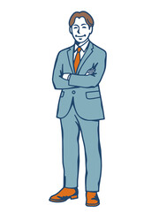 Obraz premium Confident Businessman with Arms Crossed