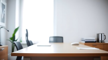 Clean and bright blurred office background, suitable for text overlays and virtual backgrounds.