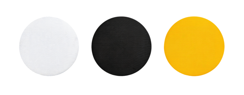Three circles of solid color