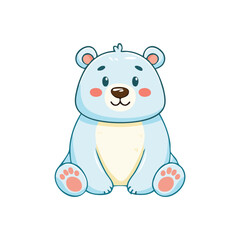 Naklejka premium Cute cartoon polar bear cub illustration
