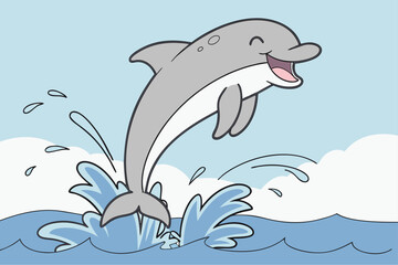 Joyful Dolphin in Motion
