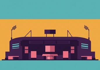 モダンなスタジアムイラスト