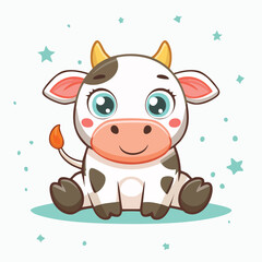 Happy and Cute Baby Cow
